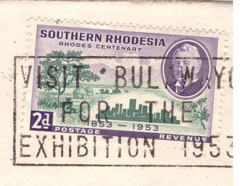 Southern Rhodesia 2d Stamps on envelope  1953