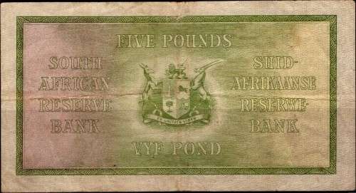 J Postmus 1st issue Five Pound Eng/Afr