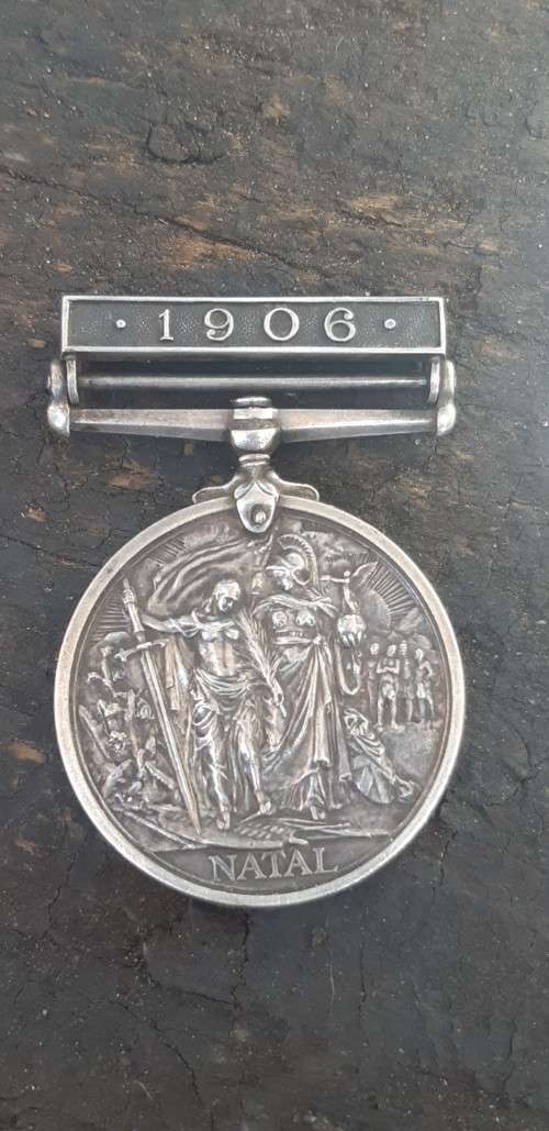 1906 Natal Rebellion medal with 1906 bar