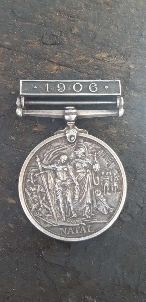 1906 Natal Rebellion medal with 1906 bar