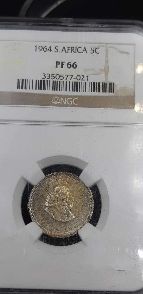1964 5c coin NGC graded PF66