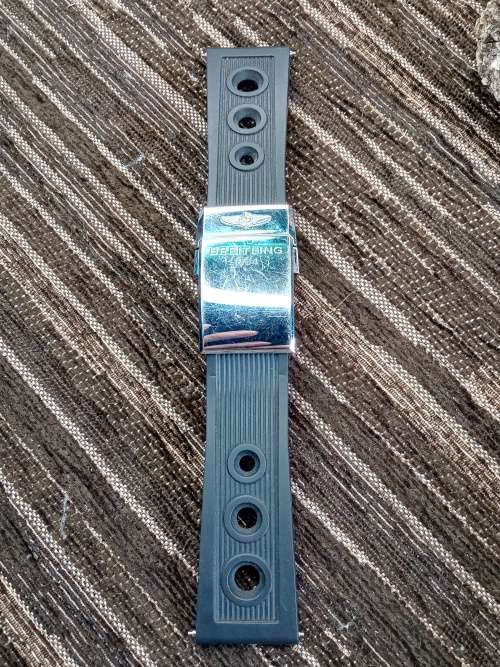 Breitling Original watch strap rubber strap 24mm lug size 17 cm total lenght