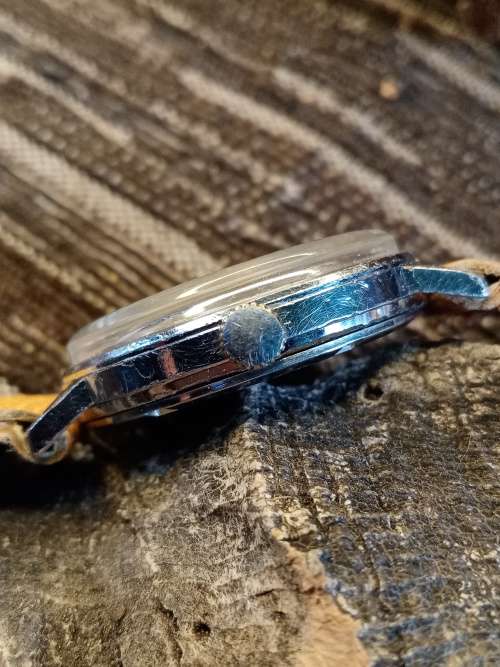 Rotary wrist watch manual wind starburst texture dial 35mm ex crown WORKING