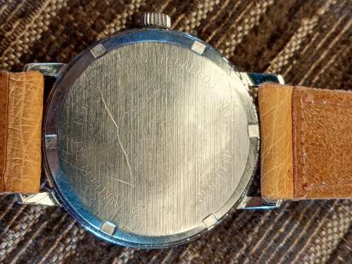 Rotary wrist watch manual wind starburst texture dial 35mm ex crown WORKING