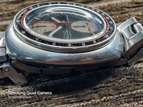 Seiko wrist watch 6138-0011 chronograph 44mm ex crown WORKING