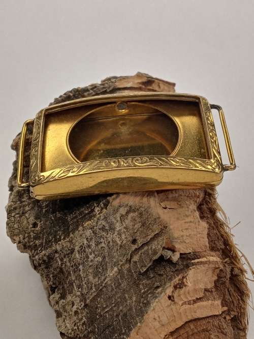 New old stock watch cases no crystal gold plated length: 41mm width: 27mm