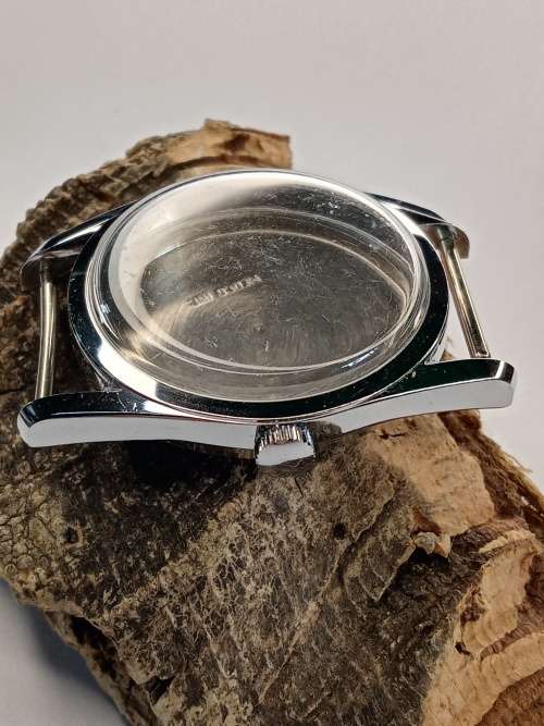 New old stock watch case crystal intact Size: 34mm ex crown