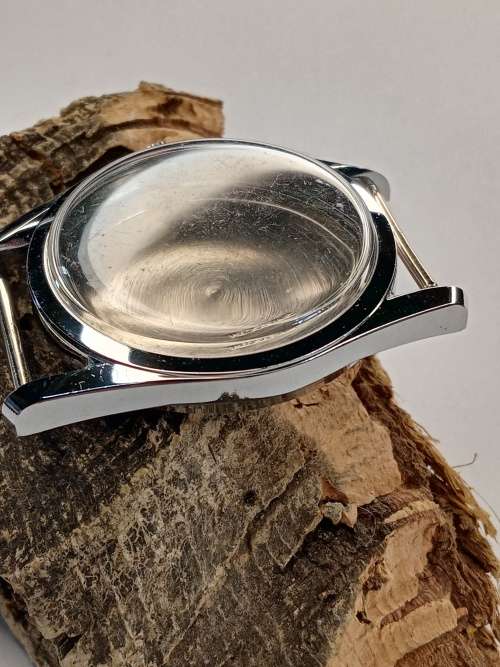 New old stock watch case crystal intact Size: 34mm ex crown
