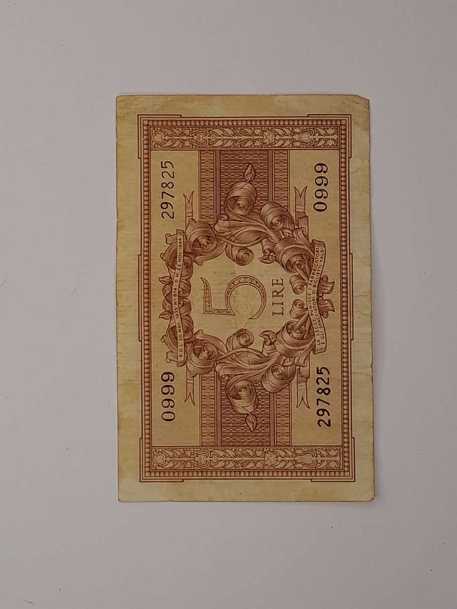 5 Lire Italy 1944
