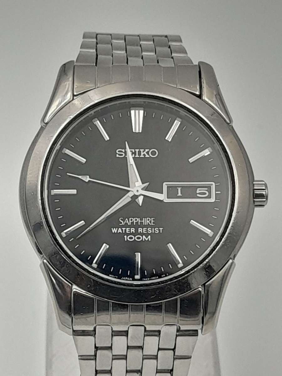 Seiko 37mm ex crown 44mm lug to lug