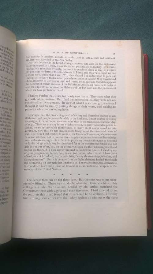 Winston Churchill book set & LP record (The voice of Winston Churchill)