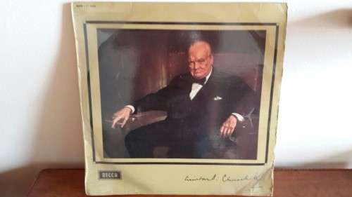 Winston Churchill book set & LP record (The voice of Winston Churchill)