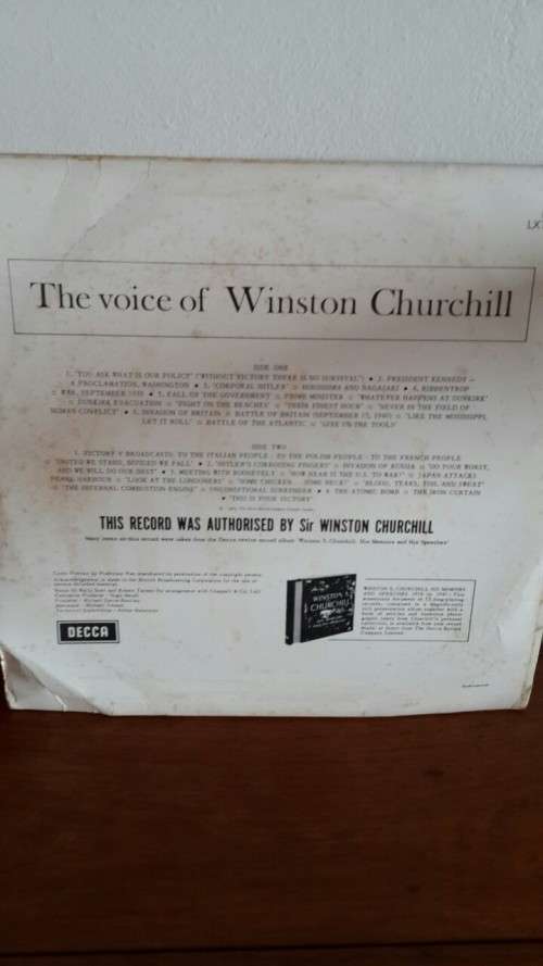 Winston Churchill book set & LP record (The voice of Winston Churchill)