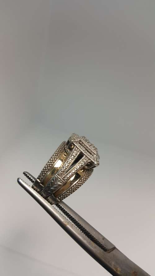 GENUINE DIAMOND ENCRUSTED 925 SILVER WEDDING BAND