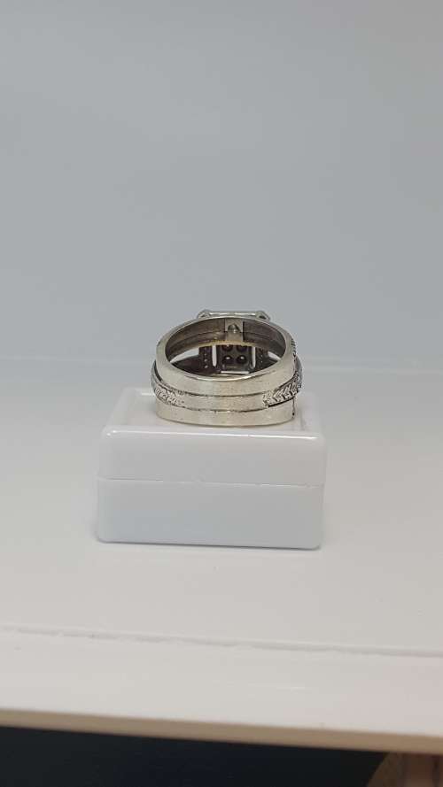 GENUINE DIAMOND ENCRUSTED 925 SILVER WEDDING BAND