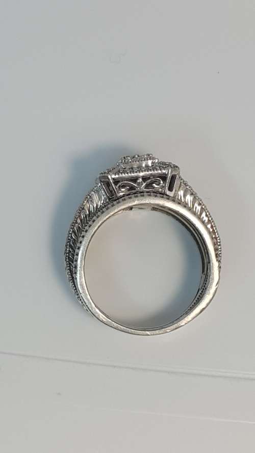 GENUINE DIAMOND ENCRUSTED 925 SILVER WEDDING BAND