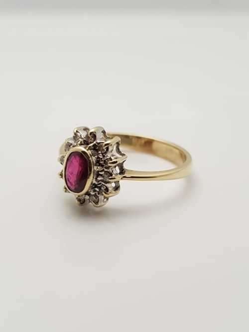9ct Gold Ruby and diamond Ring