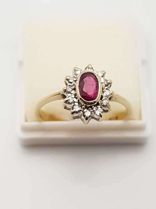 9ct Gold Ruby and diamond Ring