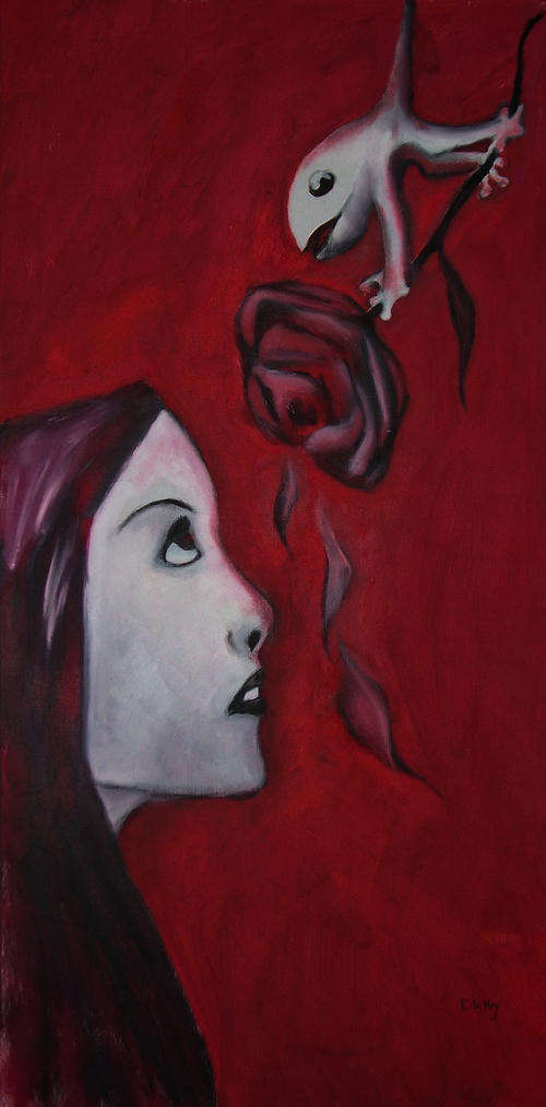 "A FAIRY TALE" Oil On Canvas Painting (380x750) By E.S.Hoy