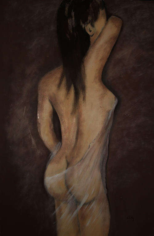 "NUDE" Oil On Canvas Painting (910x610) By E.S.Hoy