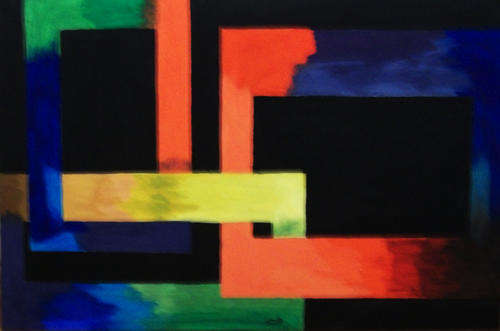 "ABSTRACT" Gouache on Canvas Painting (760x510) By V Hoy