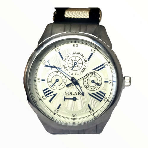 Yolako Sports Strap Leather Watch - Blue and Orange