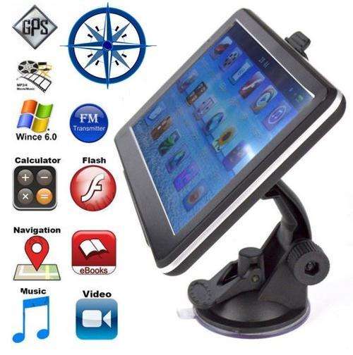 7" TFT Colour Touch Screen Vehicle GPS Navigation System With FM Transmitter