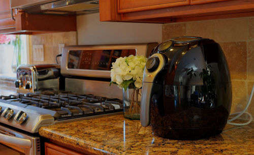 Electric Air Deep Fryer Cooking Basket Temperature Control Home Kitchen Fryer