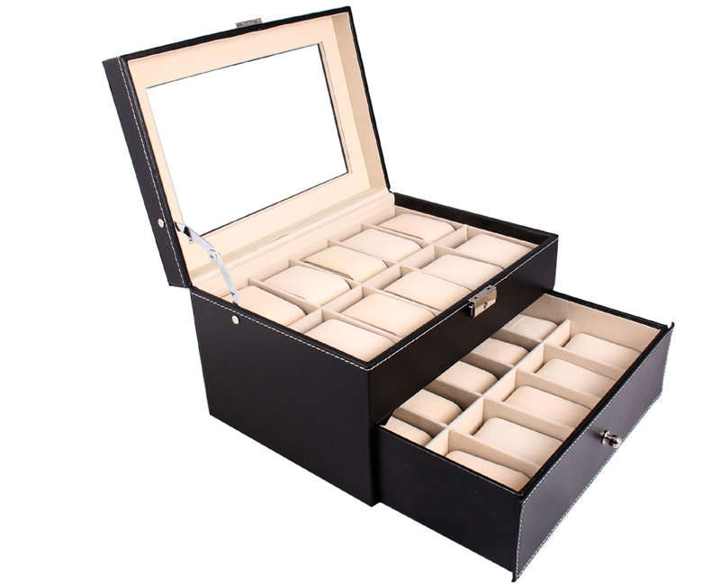 *LOCAL STOCK* Luxury XL 20 Grid PU Leather Watch Display Collection Case Jewelry Storage Organizer