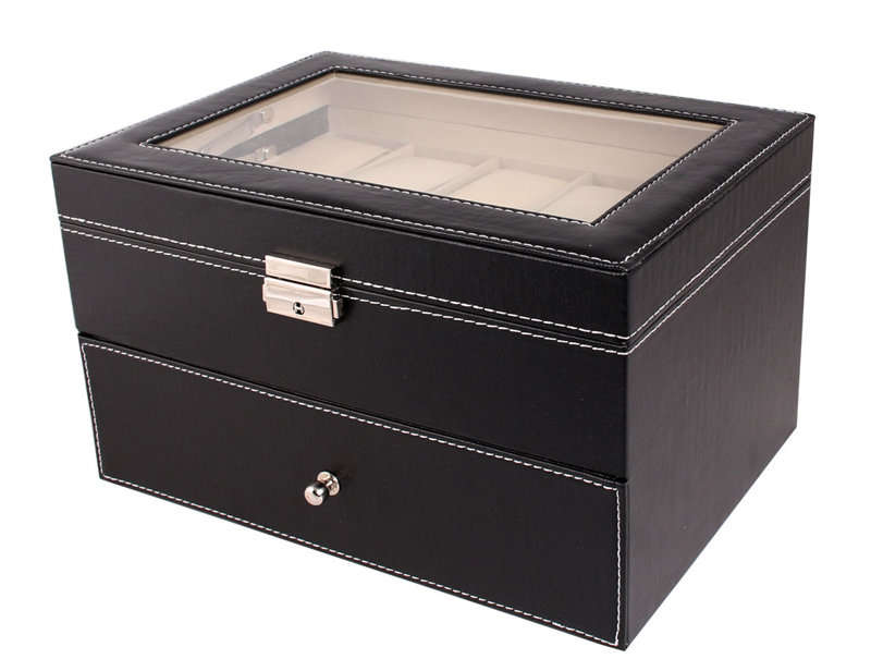 *LOCAL STOCK* Luxury XL 20 Grid PU Leather Watch Display Collection Case Jewelry Storage Organizer