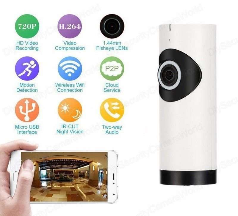 360° Fisheye View Wireless HD WiFi Video Monitor Surveillance Security IP Camera
