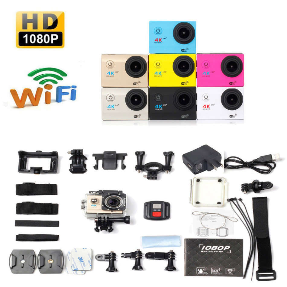 4K 2'' Ultra HD 1080P Sports WiFi Cam Action Camera DV HDMI Video Recorder