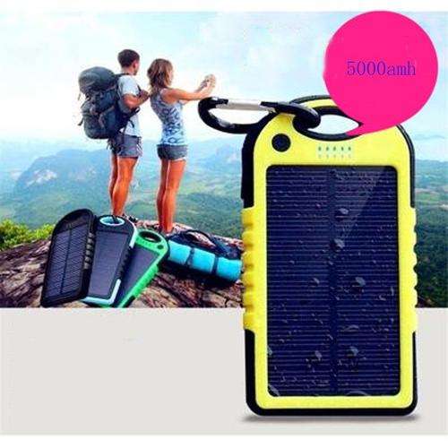 5000mAh Portable Waterproof Solar Charger Dual USB External Battery Power Bank