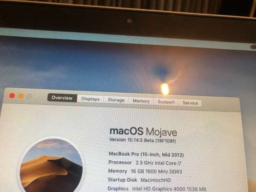 MacBook Pro (15-inch, Mid 2012) Intel quad Core i7