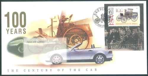 South Africa 1997 "100 Years of Motoring" Special illustrated First Day Cover