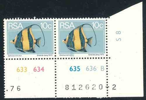 South Africa 1974 Second Definitive Issue 10c Control pair with Variety (**)