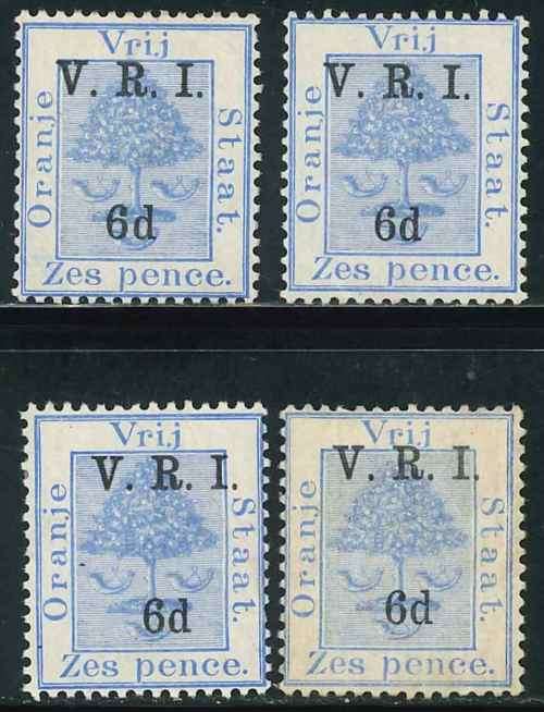 Orange Free State 1900 Surcharged (6d on 6d) stamps (SACC 56) x (4) (*)