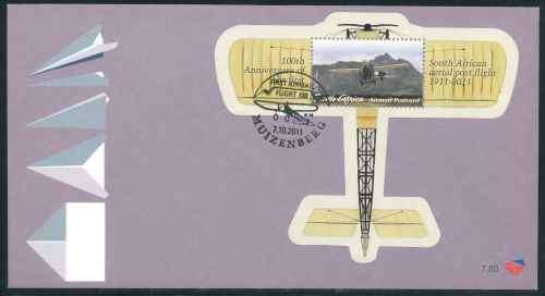 South Africa 2011 "1st Airmail Flight Anniversary" First Day Cover on Official FDC No. 7.80