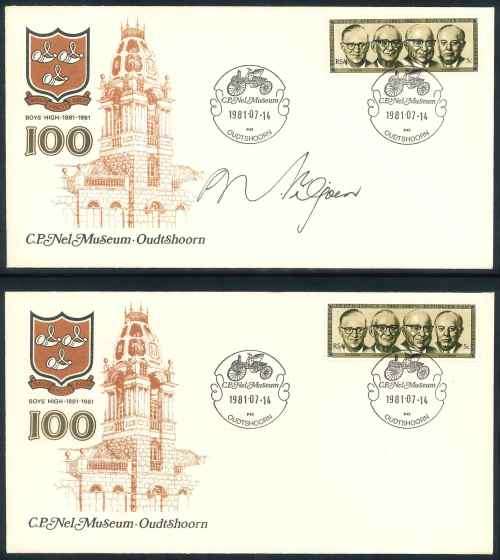 South Africa 1981 "C.P. Nel Museum" illustrated Cover Signed by President Marais Viljoen