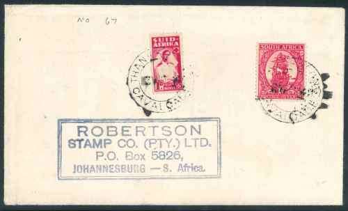 South Africa 1944 Cover Cancelled with a Scarce "Thanksgiving Cavalcade" CDS