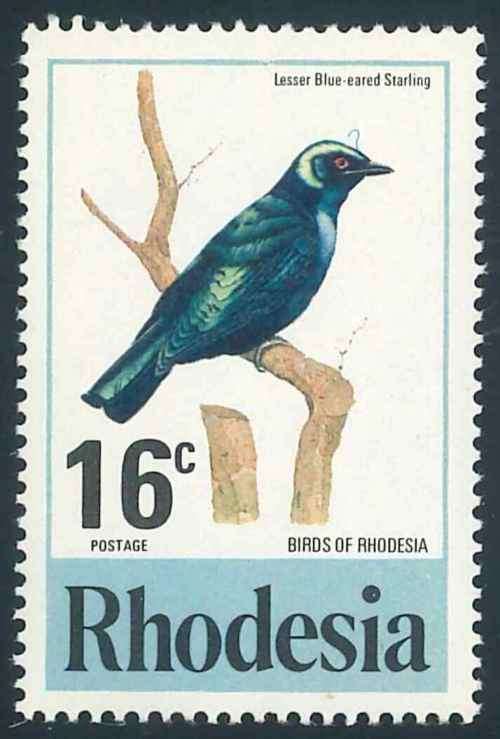 Rhodesia 1977 "Birds" single 16c stamp with Variety (**)