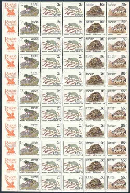 South Africa 1996 Readers Digest Uncut Sheet of (55) x stamps (SACC 993) (**)