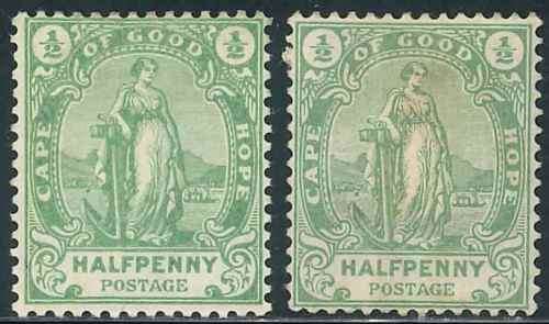 Cape of Good Hope 1898 Queen Victoria 1/2d stamps (SACC 53) x (2) (*)
