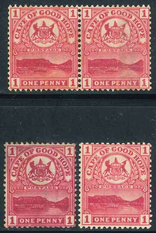Cape of Good Hope 1900 Changed Design 1d stamps x (4) (SACC 64 and 64a) (**)