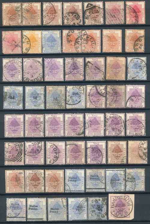 Orange Free State used stamps Cancelled with different Post Office Circular Datestamps x (55)