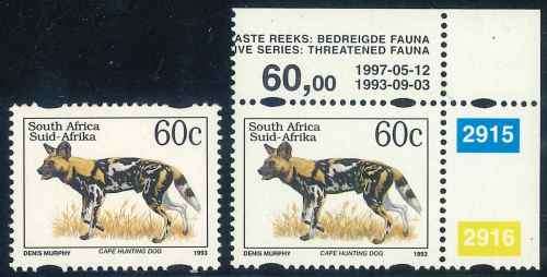 South Africa 1997 Sixth Definitive 60c stamp with Variety (SACC 834c) (**)