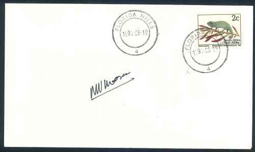 South Africa 1994 plain white Cover Signed by Valli Moosa (Deputy Minister of Provincial Affairs)