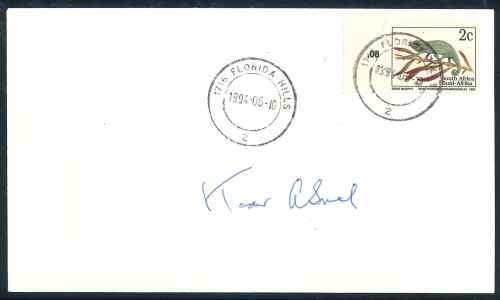 South Africa 1994 plain white Cover Signed by Kader Asmal (Minister of Provincial Affairs)