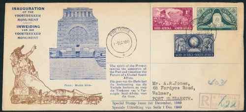 South Africa 1949 Stunning illustrated Voortrekker Monument First Day Cover