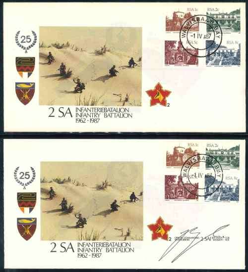 South African Army 1987 Signed and Unsigned Official Cover Number 2